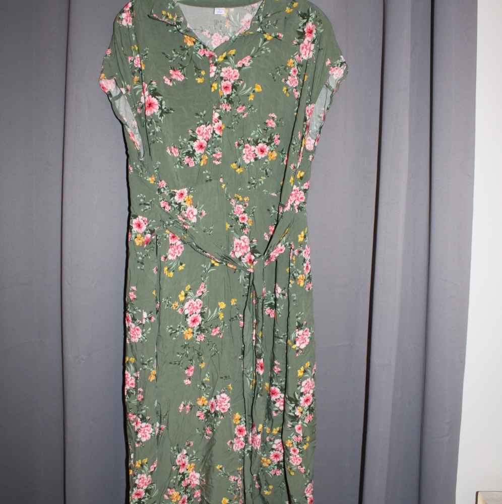 Green Floral Maternity Dress